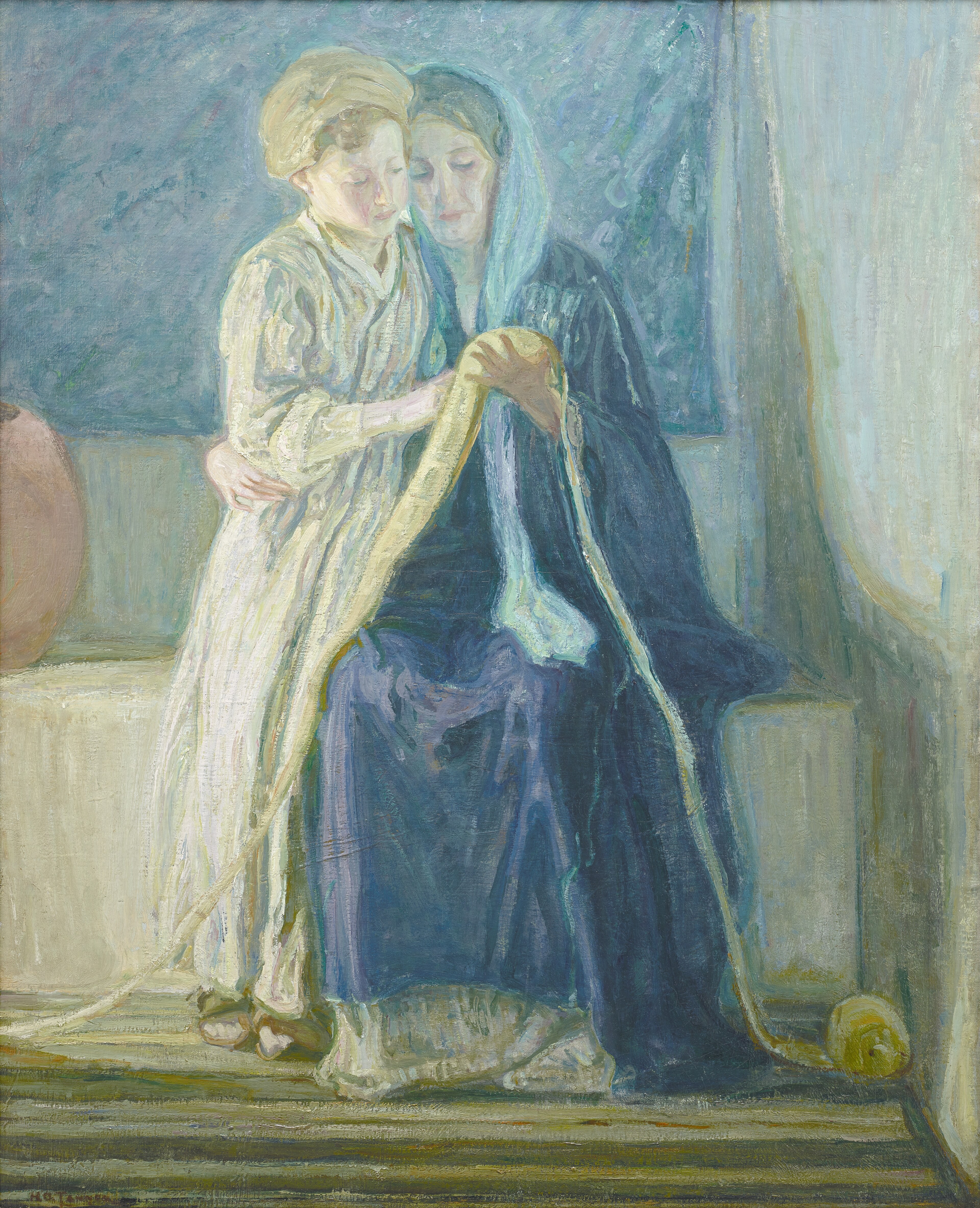 Christ and His Mother Studying the Scriptures by Henry Ossawa Tanner