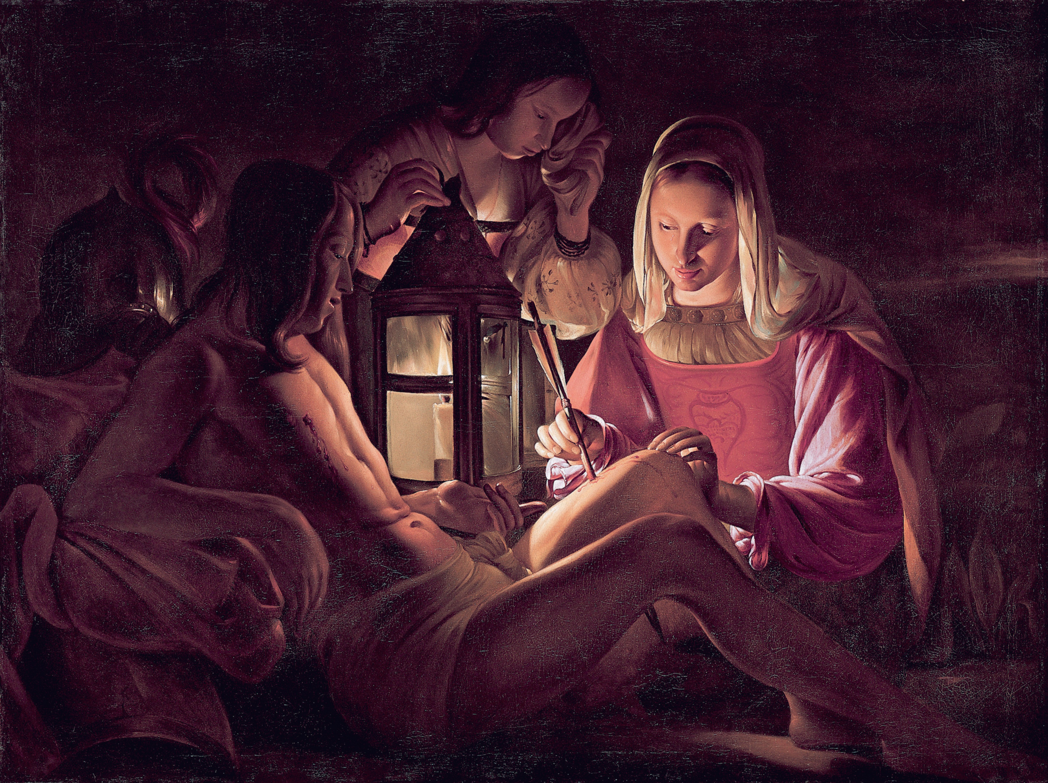 Saint Sebastian Tended by Irene, attributed to Georges de La Tour