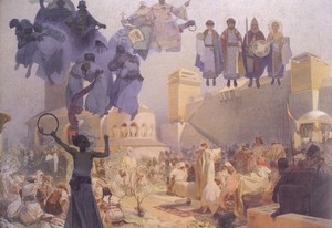 The Introduction of the Slavonic Liturgy by Alphonse Mucha, 1912