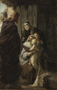 Christ Healing a Sick Child (study) by Attributed to Fritz von Uhde, undated