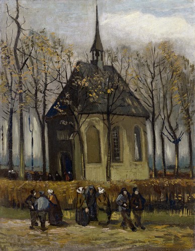 Congregation Leaving the Reformed Church in Nuenen by Vincent van Gogh, 1884–1885
