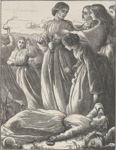 The Ten Virgins by John Everett Millais, 1863 design; 1864 print