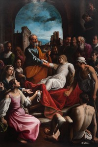 Saint Peter Raises Tabitha by Fabrizio Santafede, 1611