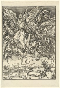 Saint Michael Fighting the Dragon by Albrecht Dürer, 1498