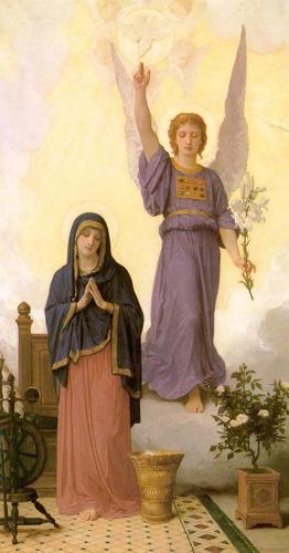 The Annunciation by William Bouguereau, 1884–1888 composition