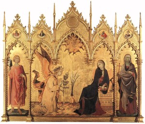 Annunciation with St. Maxima and St. Ansanus by Simone Martini and Lippo Memmi, 1333