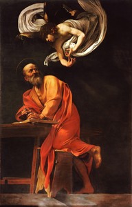 The Inspiration of Saint Matthew by Caravaggio, 1602