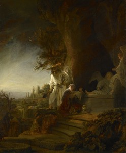Christ and St Mary Magdalen at the Tomb by Rembrandt, 1638