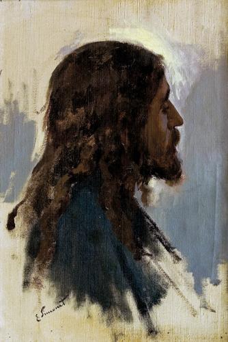 Study of Jesus’ Head for Flevit super illam by Enrique Simonet, c. 1892