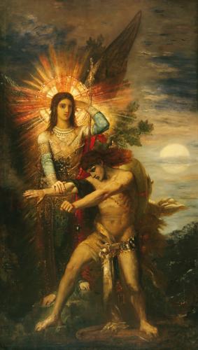 Jacob and the Angel by Gustave Moreau, 1874–1878