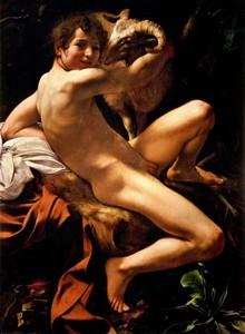 Saint John the Baptist (Youth with a Ram) by Caravaggio, 1602