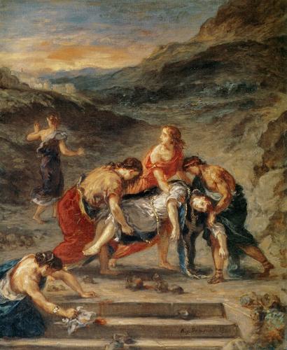 Saint Stephen Borne Away by His Disciples by Eugène Delacroix, 1862
