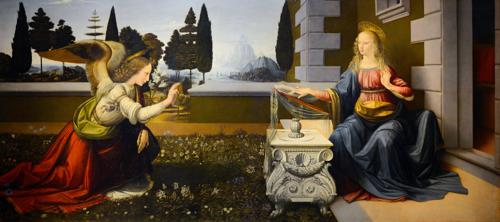 The Annunciation by Leonardo da Vinci, c. 1472