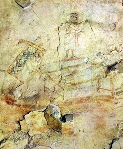 Christ Healing the Paralytic by Unknown artist, Dura-Europos, c. AD 232
