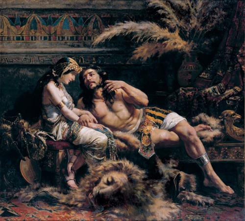 Samson and Delilah by José Echenagusía, 1887