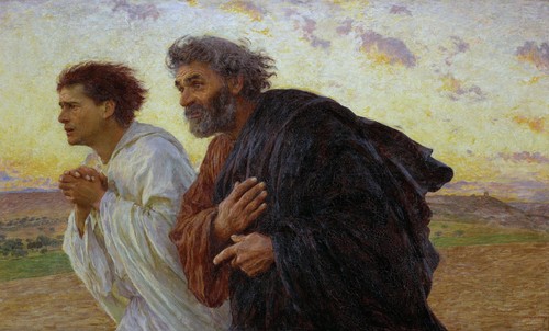The Disciples Peter and John Running to the Sepulchre on the Morning of the Resurrection by Eugène Burnand