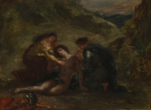 St. Sebastian with St. Irene and Attendant by Eugène Delacroix, 1858