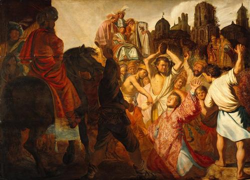 The Stoning of Saint Stephen by Rembrandt, 1625