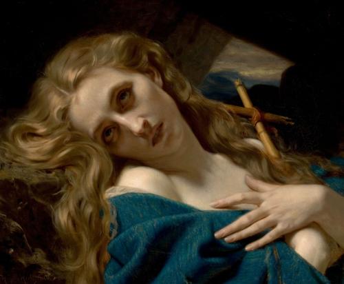 Mary Magdalene in the Cave by Hugues Merle, 1868