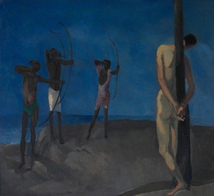 Sebastian mit schwarzen Bogenschützen by Albert Weisgerber, 1913