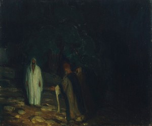 Invitation to Christ to Enter by His Disciples at Emmaus by Henry Ossawa Tanner, probably 1920s