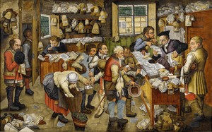 The Tax Collector’s Office (The Payment of the Tithes) by Pieter Brueghel the Younger, c. 1616–1617
