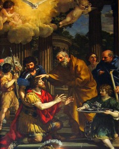 Ananias Restoring the Sight of Saint Paul by Pietro da Cortona, c. 1631