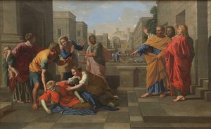 The Death of Sapphira by Nicolas Poussin