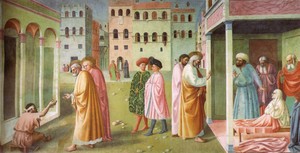 Healing of the Cripple and Raising of Tabitha by Masolino
