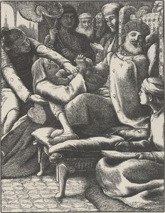 The Unjust Judge and the Importunate Widow by John Everett Millais, 1863 design; 1864 print