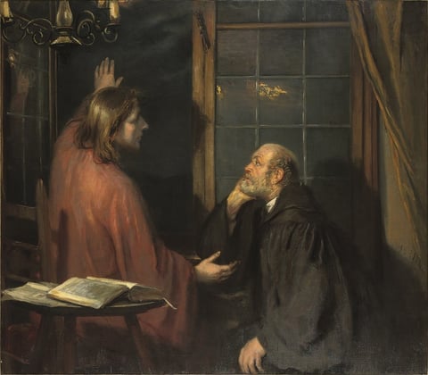 Christ and Nicodemus by Fritz von Uhde