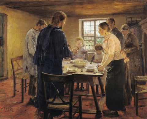 Christ with the Peasants by Fritz von Uhde