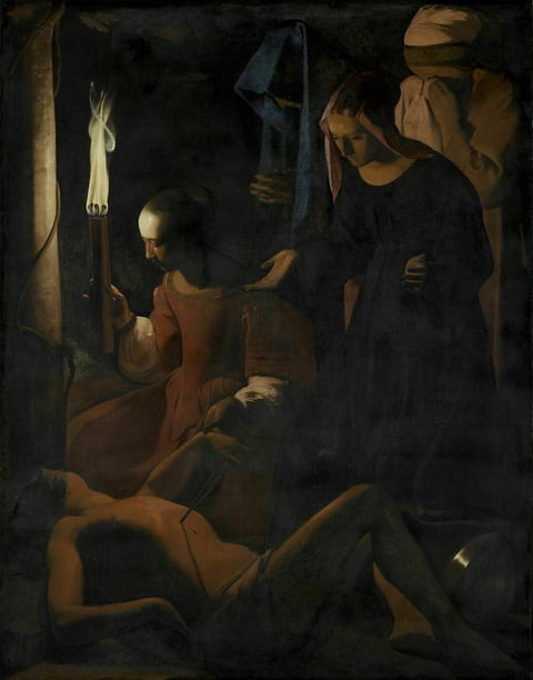 Saint Sebastian Tended by Irene by Georges de La Tour