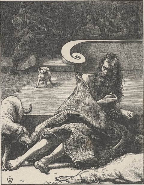 The Rich Man and Lazarus by John Everett Millais