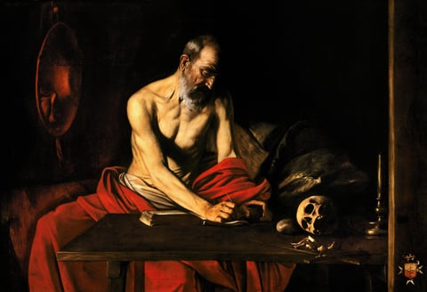 Saint Jerome Writing by Caravaggio