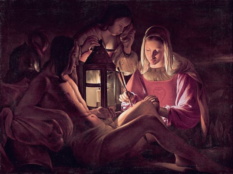 Saint Sebastian Tended by Irene, attributed to Georges de La Tour