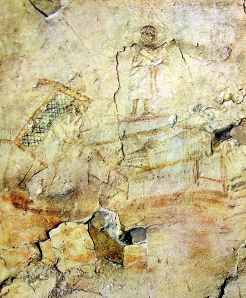 Unknown artist, Dura-Europos, Christ Healing the Paralytic (c. AD 232)