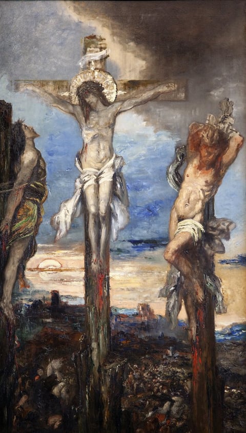 Christ and the Two Thieves by Gustave Moreau