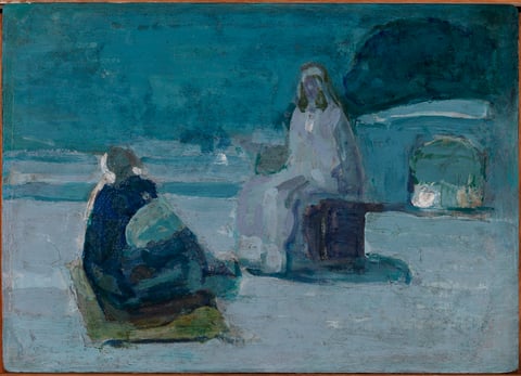 Study for Christ and Nicodemus on a Rooftop by Henry Ossawa Tanner