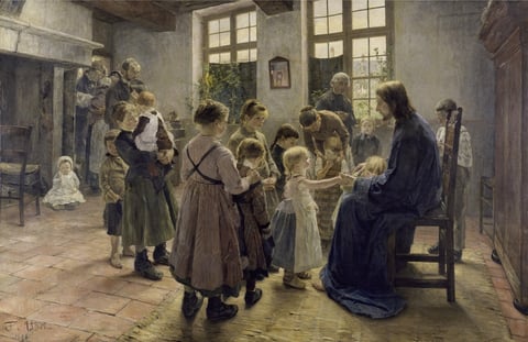 Let the Little Children Come to Me by Fritz von Uhde