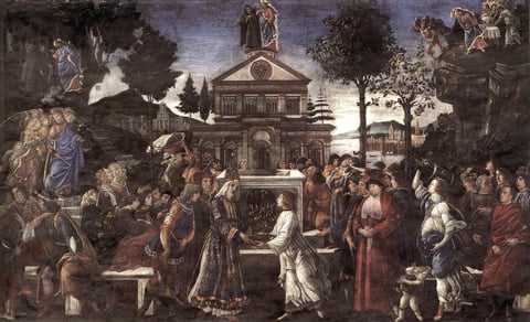 Sandro Botticelli, The Three Temptations of Christ (1481–1482)