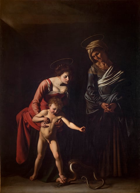 Madonna and Child with Saint Anne (Madonna dei Palafrenieri) by Caravaggio