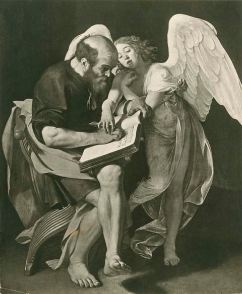Saint Matthew and the Angel (first version) by Caravaggio