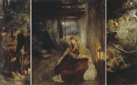 The Holy Night (triptych) by Fritz von Uhde