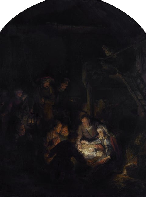 The Adoration of the Shepherds by Rembrandt